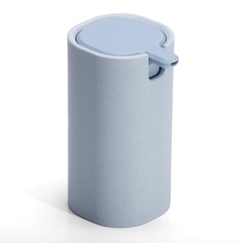 LINE+ARC Modern Easy-to-Press Soap & Lotion Dispenser, Arctic | Ergonomic, rust-free liquid pump, cute blue design for marble bathroom sink, kitchen countertop, blue - color: Arctic