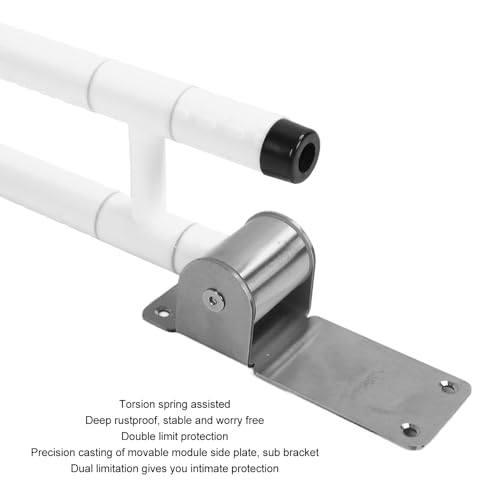 Foldable Toilet Grab Bar, Stainless Steel Flip Up Handicap Grab Bar Handrails, Anti Slip Safety Rails Bathroom Seat Support Bars for Elderly Disabled Pregnant Senior (White) - color: White