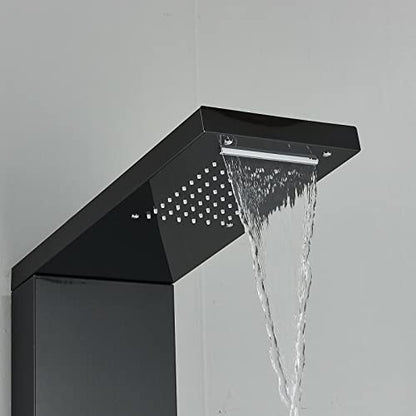 Stainless Steel Shower Panel Tower Rain Waterfall Massage Body Jet System Spray