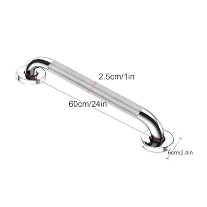 Stainless Steel Shower Grab Bar with Textured Grip Safety Handrail for Seniors and Disabled Support (60cm/24in) - size: 60cm/24in