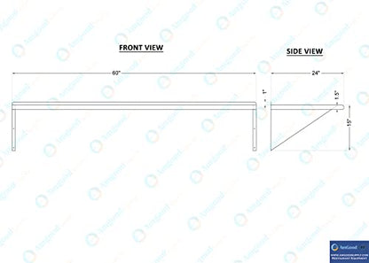 AmGood 24 in. x 60 in. Stainless Steel Wall Shelf | NSF | Metal Shelving | Garage, Laundry, Storage, Utility Room | Restaurant, Commercial Kitchen - size: 24 in. x 60 in.