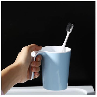 Minimalist Two-Tone Mouthwash Cup | Eco-Friendly PP Material | Stylish & Practical Design | A Household Essential (Blue & Gray)