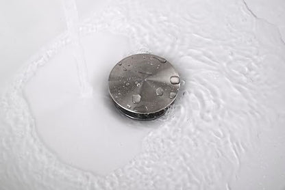 AVSIILE Brushed Nickel Bathroom Sink Drain Without Overflow Vessel Sink Lavatory Vanity Pop Up Drain Stopper, All Metal Rustproof Brass and 304 Stainless Steel - color: Brushed Nickel, style: Non-overflow