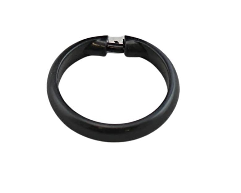 12 Piece Plastic Basic Locking Round Hook Easy Gliding Shower Curtain Rings Fits All Standard Size Shower Rods (Black) - color: Black