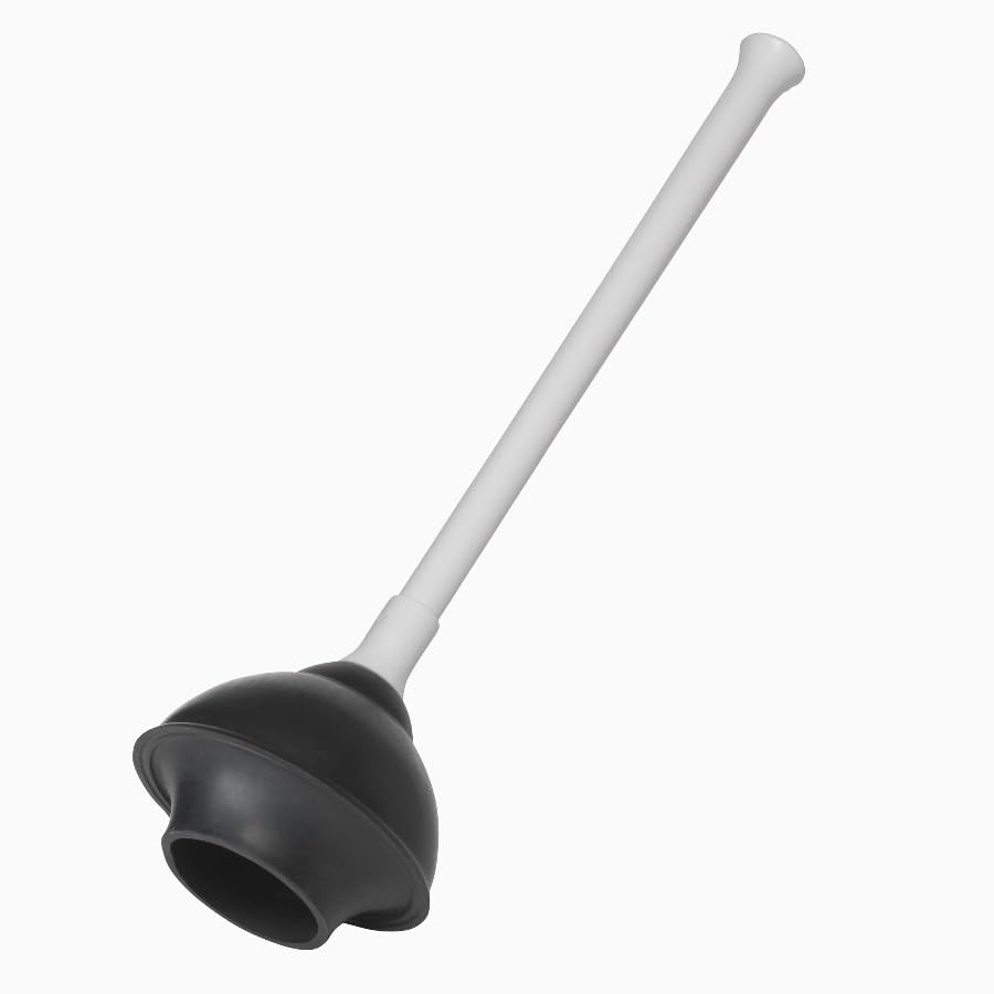 Toilet Plunger Drain Plunger with White Twist Caddy Storage Holder