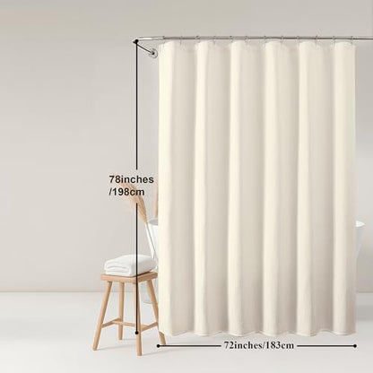 Cream Waffle Weave Fabric Shower Curtain, Textured Heavy Cloth Shower Curtains for Bathroom, Water Repellent Soft Hotel Spa Luxury Elegant Bath Curtain, Machine Washable, Cream, 72x78 Inch - color: Cream, size: 72"W x 78"L (Pack of 1)