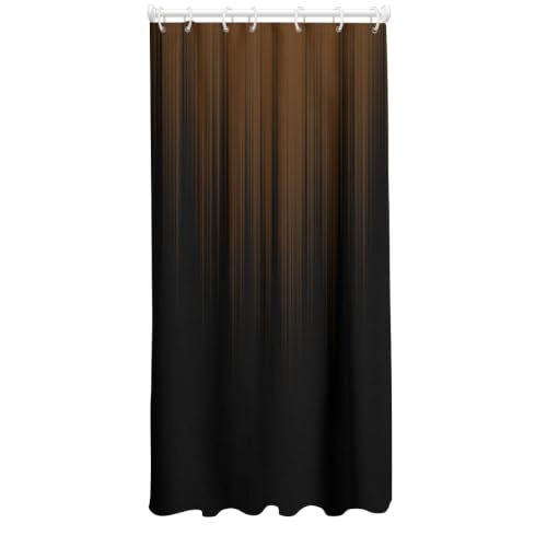 AAtter Brown Black Ombre Shower Curtain, Small Stall 36x72 Inch, 7 Hooks | Modern Striped Polyester Fabric, Abstract Gradient Style, Dark Moody Design, Single Narrow Bathroom Decor for Men - color: Brown, size: 36"W x 72"L (Pack of 1)