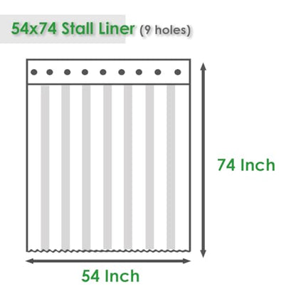 54x74 Inch Stall Shower Curtain Liner, Heavy Duty Clear PEVA Plastic Bath Shower Curtain Liner with 3 Bottom Magnets and 9 Metal Grommets - color: Clear, size: 54"W x 74"L (Pack of 1)