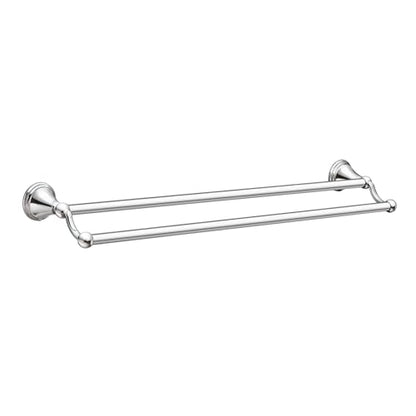 Moen DN8422CH Preston 24-Inch Bathroom Double Bar Towel Bar 5.38-Inches Deep, Chrome