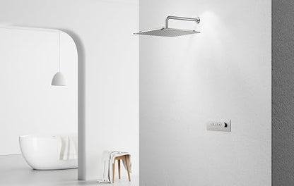 VBFF-Shower Head,rain shower head, 16 inch- Square Shower Head, 1.8 GPM Flow Rate, rainfall showerhead,VBFF10 (Brushed Nickel) - color: Brushed Nickel, size: 16 Inch