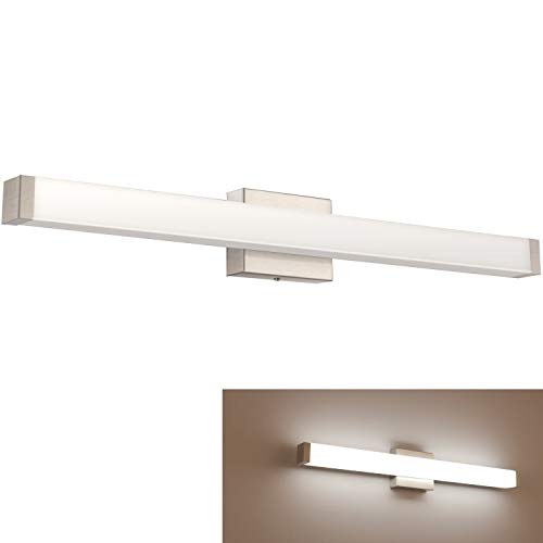 Bathroom Vanity Light Brushed Nickel Square LED 24 inch 14W 4000K Natural White Light Wall Bar Lighting Fixtures Over Mirror (Brushed Nickel, 40in) - color: Brushed Nickel, size: 40in