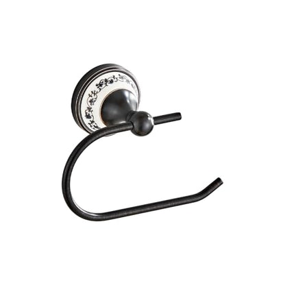 Wall Mounted Bathroom Kitchen Black Toilet Paper Holder, Open Arm Towel Holder, Tissue Holder, Bathroom Kitchen Tissue Roll Holder YIGUANXIN - color: Black, size: Toilet Paper Holder