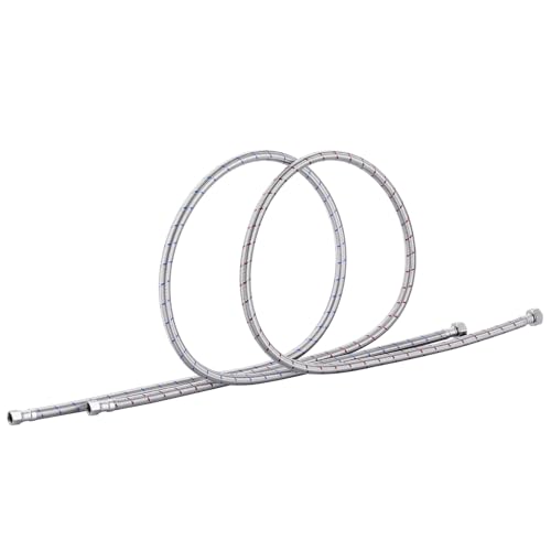 60'' Length Faucet Supply Line, Stainless Steel Braided cUPC Sink Hose with G1/2" FIP x 3/8" Compression Supply Hose for Sink Faucet Bathroom Kitchen Faucet Connector Water Supply Line 2 PCS - size: 60 Inch