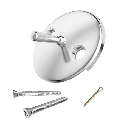 Trip Lever Bathtub Overflow Faceplate, Chrome | Trip Levers Tub Overflow Drains Cover with Matching Screws - color: Chrome Cover