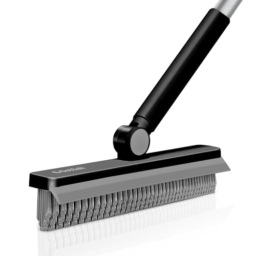 SetSail Grout Cleaner Brush with Long Handle, V-Shaped Floor Brush, Black | Swivel Grout Brush Stiff Bristle Floor Grout Scrubber for Bathroom, Tile Line, Crevice, Kitchen, Wall, Deck, Garage - color: Black Grey