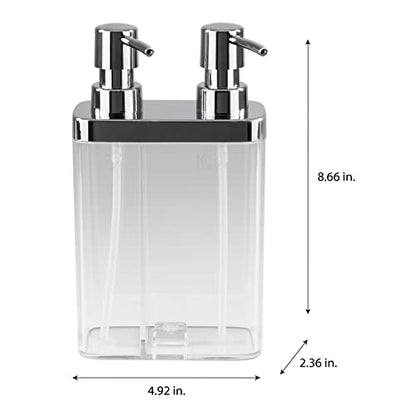 Kitchen Details Dual Pump Soap & Lotion Dispenser | Bathroom and Kitchen Sink | Countertop | Compact Design | Clear - color: Clear