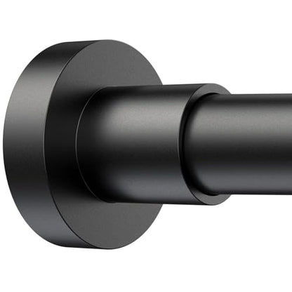 BRIOFOX Shower Curtain Rod Adjustable 18-64 Inch, Stainless Steel Spring Tension Shower Rod No Drilling Non Slip, Matte Black - color: Matte Black, size: 18-64 Inch