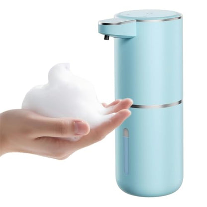 P11 Seafoam Green Automatic Foaming Soap Dispenser, Touchless Sensor for Aesthetic Bathroom Decor, 4-Level Adjustable, USB-C Rechargeable 380ml, Wall Mounted or Countertop for Kitchen and Bathroom