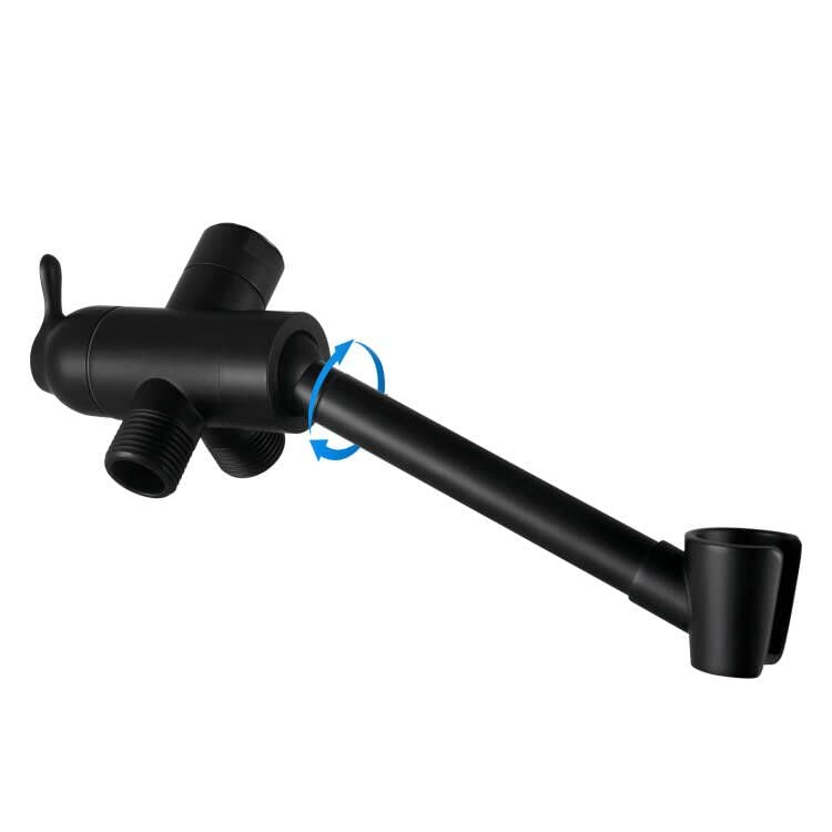 All Metal Shower Diverter Valve With HandShower Holder - Upgraded 3 Way Shower Head for Handheld and Fixed Rain Showerhead - Universal G1/2 Arm, Bathroom Part, Matte Black - color: Black
