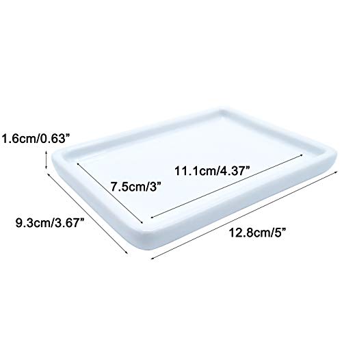 Ceramic Soap Dish for Shower, 2 Pack Bar Soap Holder, Soap Tray | Bathroom Soap Dishes, Soap Saver, Soap Dish for Shower, Bathroom, Kitchen,Countertop, Plate for Watercolors Soap Tray