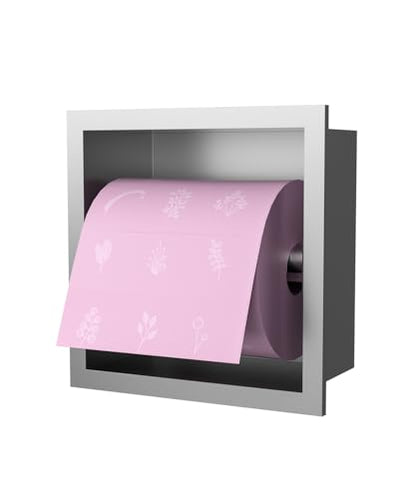 BARONAGE Recessed Toilet Paper Holder 6 Inch, Brushed | Built-in Toilet Paper Holders, 304 Stainless Steel Tissue Roll Holder Niche, Toilets Paper Dispenser Insert, Bathroom Niche - color: Brushed, size: 6 Inch