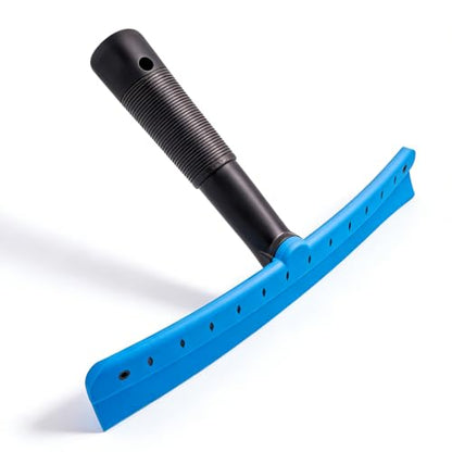 FOSHIO TPU Squeegee 10-Inch Blade with 4 Extension Poles (Extends up to 63 Inches), Anti-Slip Grip Handle Rubber Squeegee Streak-Free Cleaning for Car Windows, Shower Doors, Mirrors, Glass