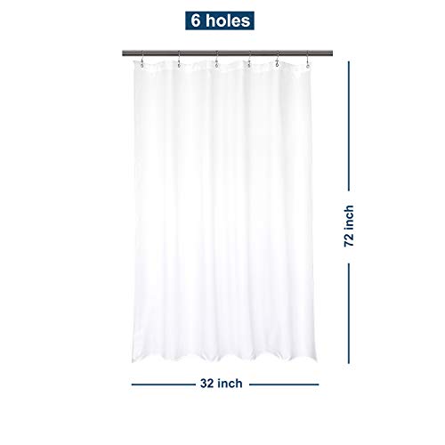 Barossa Design 32x72 Fabric Stall Shower Curtain Liner White | Soft Microfiber Cloth, Waterproof, Hotel Quality, Machine Washable, 32W x 72H for Narrow Bathroom Stall - color: Pure White, size: 32"W x 72"L (Pack of 1)