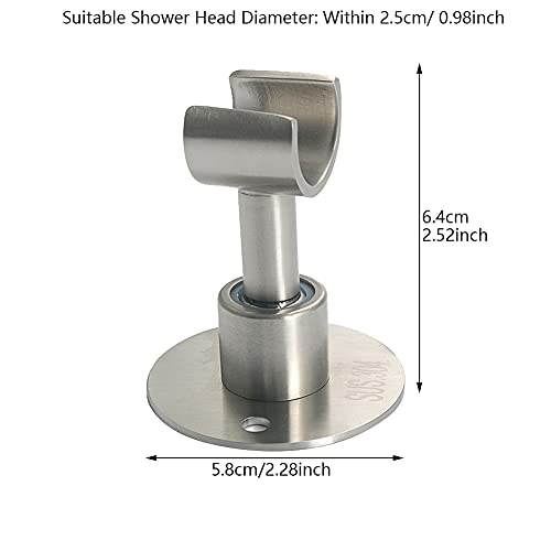 UXELY 360° Adjustable 304 Stainless Stell Handheld Shower Head Holder Wall Mount, Bathroom Shower Head Bracket with Screw Set, Shower Spray Holder, Shower Wand Holder(Silver)
