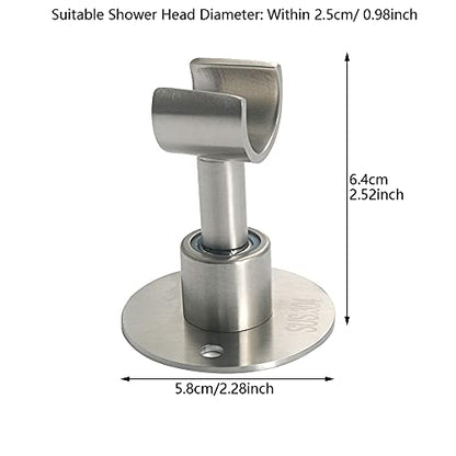 UXELY 360° Adjustable 304 Stainless Stell Handheld Shower Head Holder Wall Mount, Bathroom Shower Head Bracket with Screw Set, Shower Spray Holder, Shower Wand Holder(Silver)