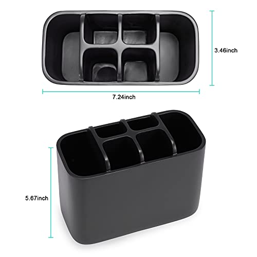 Toothbrush Holder Bathroom Toothbrush Toothpaste Organizer Tooth Brush Holder Makeup Brushes Holder Resin (Black) - color: Black