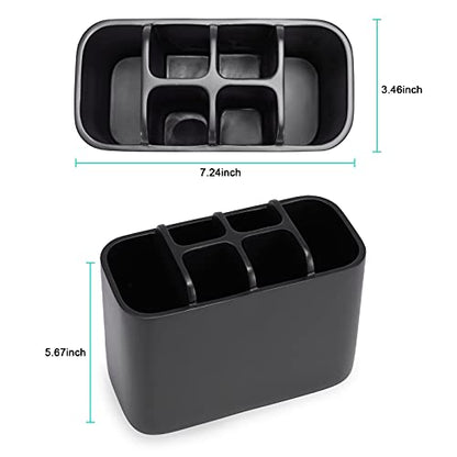 Toothbrush Holder Bathroom Toothbrush Toothpaste Organizer Tooth Brush Holder Makeup Brushes Holder Resin (Black) - color: Black