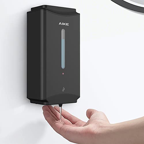 AIKE Heavy Duty Automatic Soap Dispenser,37oz for Bathroom,Matteblack Steel | 5-Level and Savety Key for Commercial(4*AA Batteries Not Included),Screw Wall Mount for Space-Saving,Stainless Steel AK1206 - color: Matte Black