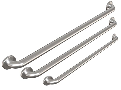 Prestige Commercial Grab Bar Bundle 3-Pack 1.5in Dia 18/36/42in ADA | Satin-Finish Stainless Steel; 1.5in Diameter; lengths 18/36/42in; 3-piece assortment; ADA compliant - style: 3 Piece Assortment New