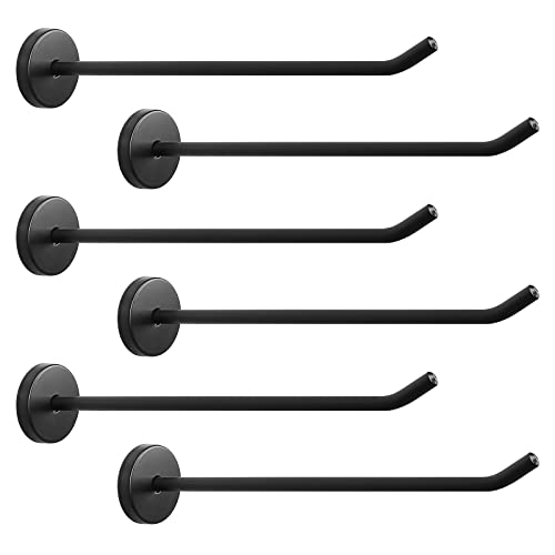 NearMoon Coat Hooks, Wall Mount Hooks for Hanging Hat Hurse Robe, 304 Stainless Steel Heavy Duty Towel Hangers for Bathroom Livingroom Hotel Kitchen Garage, 6 Pack (8 Inch, Matte Black) - color: Matte Black, size: 8 Inch (Wall)