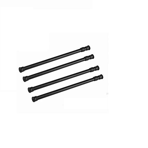 Tension Rods, 4 Pack Adjustable Spring Steel Cupboard Bars Tension Curtain Rod Shower Rod (23.6-43.3 Inches, Black) - color: Black, size: 23.6-43.3 inch