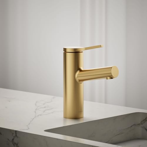 Kohler K-35048-4K-2MB Elate® Single-Handle Bathroom Sink Faucet, Bathroom Faucets,1.0 GPM, Vibrant Brushed Moderne Brass - color: Vibrant Brushed Moderne Brass, size: 1.0 GPM