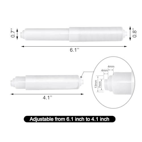 2 PCS Toilet Paper Holder, Replacement Roller for Bathroom, White | Plastic Toilet Paper Holder, Simple Installation, Spring Loaded Roller Replacement for Home