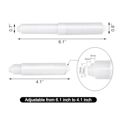 2 PCS Toilet Paper Holder, Replacement Roller for Bathroom, White | Plastic Toilet Paper Holder, Simple Installation, Spring Loaded Roller Replacement for Home