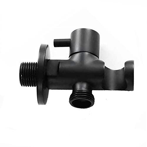 Handheld Shower Head Holder with Hose Connector Shower Head Shut Off Valve Shower Wand Holder Wall Mount Hand Held Shower Handle Sprayer Holder Toilet Bidet Spray Head Bracket Matte Black - color: Black