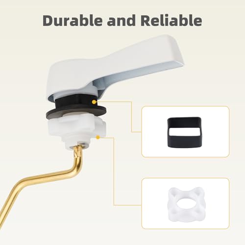 Universal Metal Toilet Handle Lever Replacement, Side/Angle Mount, White | Solid Brass Toilet Flush Handle Compatible with Kohler/American Standard/ TOTO/Gerber, Stainless Steel Chain, Easy to Install - color: White, style: Side Mount Design