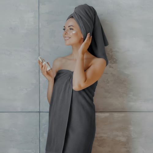SmoothNovelty 2 Pcs Oversized Bath Towels 40 x 80 Inch, Extra Large Bath Sheets Microfiber Lightweight & Quick Dry, Jumbo Shower Towels for Adults Beach, Gym, Pool, Spa, Travel (Dark Gray) - color: Dark Gray