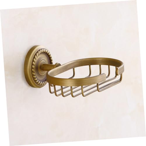 SHOWERORO Wall Mount Soap Holder Vintage Soap Basket Solid Brass Soap Shelf Wall Mounted Soap Holder Bronze Adhesive Soap Dish