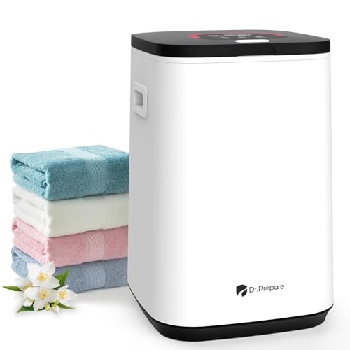 DR.PREPARE Towel Warmer for Bathroom, 23L Towel Warmer Bucket with LED Display, Auto Shut Off, 3 Timer Settings, Child Safety Lock, 4 Hooks, Large Luxury Warmer for 3 Towels, Bathrobes, Blankets, PJ's