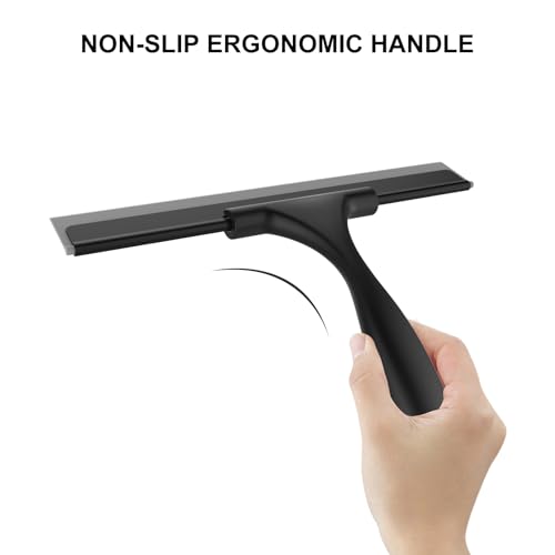 SetSail Squeegee & Toilet Brush and Holder, All-Purpose Window Squeegee for Tile Shower Walls, Sink, Mirror, Bathroom, Car Window