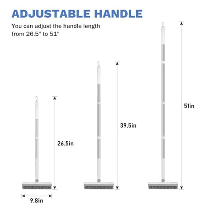 SetSail Grout Cleaner Brush with Long Handle, V-Shaped Floor Scrub Brush | Swivel Grout Brush Stiff Bristle Floor Grout Scrubber for Bathroom, Tile Line, Crevice, Kitchen, Wall, Deck, Garage - color: Grey White