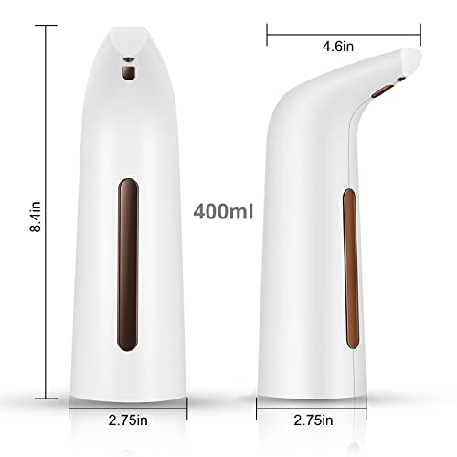 Automatic Soap Dispenser Touchless White Battery Powered | Sensitive Automatic Induction Pump Transparent Liquid Window IPX6 Waterproof for Home And Commercial Space Use - color: White