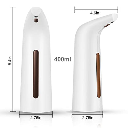 Automatic Soap Dispenser Touchless White Battery Powered | Sensitive Automatic Induction Pump Transparent Liquid Window IPX6 Waterproof for Home And Commercial Space Use - color: White