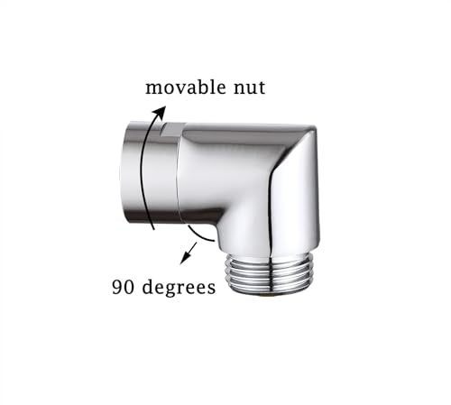 90 degrees Shower Head Elbow Adapter, Shower Arm Elbow Adapter for Wall mounted Shower or Hand Shower, Chrome - style: 90 degrees