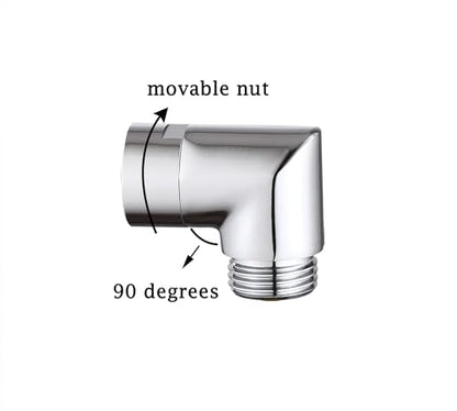 90 degrees Shower Head Elbow Adapter, Shower Arm Elbow Adapter for Wall mounted Shower or Hand Shower, Chrome - style: 90 degrees