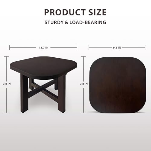 9.8 in Wooden Stool for Shower, Folding Square Footstools, Leg Shaving and Foot Rest, Folding Bamboo Shower Seat, Fully Assembled (S) - style: D